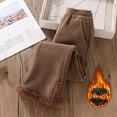 thumbnail image 1 of FAIWAD Girls Flare Leggings Thermal Fleece Lined High Waisted Bell Bottom Pants Winter Warm Fuzzy Bootcut Pants, 1 of 9