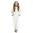 thumbnail image 1 of FAIWAD Girls Fleece Jumpsuits Kids Hooded Button Up Rompers Winter Warm Fuzzy Cute Jumpsuits, 1 of 7