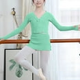 thumbnail image 1 of FAIWAD Girls Knit Cardigan Sweater Casual Long Sleeve V-Neck Zipper Lightweight Ballet Dance Sweater Coats with Thumb Hole, 1 of 7