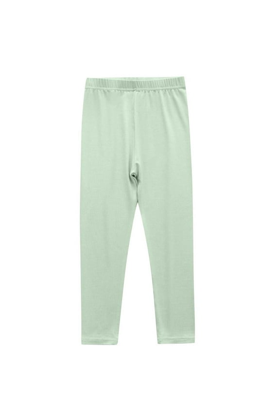 Girls Leggings Elastic Waisted Ankle Length Tights Kids Dance Workout Yoga Pants 3-13Y