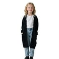 thumbnail image 1 of FAIWAD Girls Oversized Cardigan Kids Long Sleeve Open Front Knit Sweater Cute Casual Loose Outerwear Coats with Pockets, 1 of 9