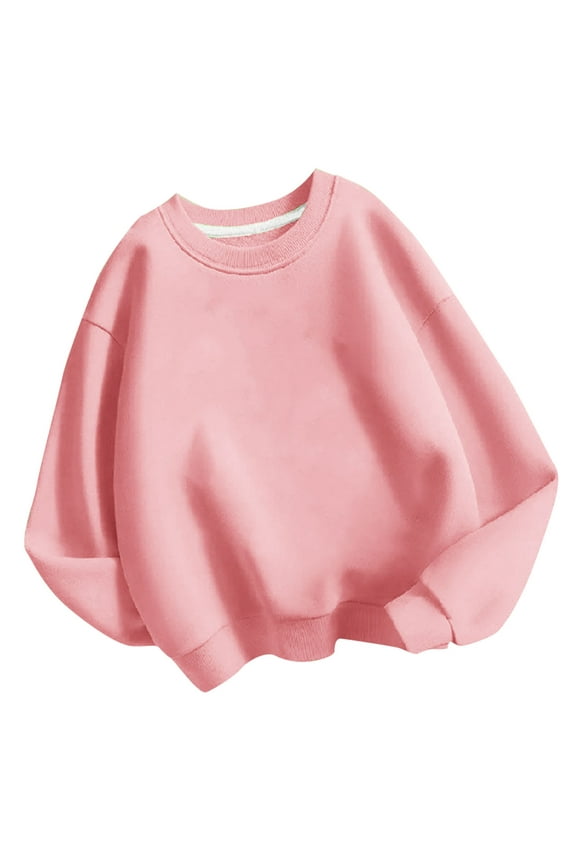 Girls Oversized Long Sleeve Sweatshirts Kids Trendy Crewneck Casual Pullover Tops 3-14 Years