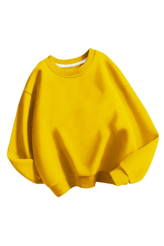 Girls Oversized Long Sleeve Sweatshirts Kids Trendy Crewneck Casual Pullover Tops 3-14 Years