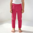 thumbnail image 1 of FAIWAD Girls School Uniform Pants Elastic Waist Dressy Casual Trousers with Pockets Kids Solid Color Pencil Pants, 1 of 9