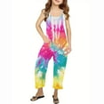 thumbnail image 1 of FAIWAD Girls Solid Color Bodysuit Daily Cute Sleeveless Loose Spaghetti Strap Casual Outdoor Sports Jumpsuits, 1 of 6
