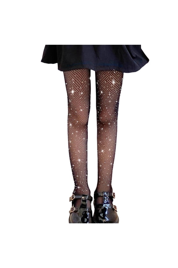Girls Sparkle Tights Soft Stretchy Rhinestone Glitter Stockings School Dress Dance Tights