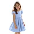 thumbnail image 1 of FAIWAD Girls Summer Dress Flutter Sleeve Ruffle Crewneck A-Line Dress Casual Cute Flowy Beach Sundress, 1 of 9