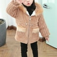 thumbnail image 1 of FAIWAD Girls Winter Fleece Jacket Long Sleeve Fuzzy Zip Coat Kids Solid Color Thicken Warm Comfy Coat, 1 of 6