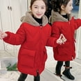 thumbnail image 1 of FAIWAD Girls Winter Long Puffer Hood Coat Thick Padded Soft Fleece Lined Jacket with Pockets, 1 of 6