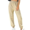 thumbnail image 1 of FAIWAD High Elastic Waisted Pants for Women Straight Lounge Jogger Sweatpants Comfy Solid Color Baggy Trousers, 1 of 4