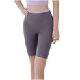 thumbnail image 1 of FAIWAD High Waiste Elastic Color Block Yoga Pants for Women Stretch Soft Running Workout Leggings Trousers (Medium, Purple), 1 of 4