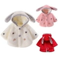 thumbnail image 1 of FAIWAD Infant Girls Winter Warm Thick Coat Cape Cloak Button Bunny Ear Hooded Jacket Snowsuit for Girls 3-24M, 1 of 9