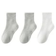 thumbnail image 1 of FAIWAD Kids 3 Pairs Ankle Socks Casual Stretchy Classic Solid Color Daily Sports Dance Cotton Long Socks 3-16Y, 1 of 9