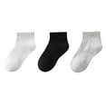 thumbnail image 1 of FAIWAD Kids 3 Pairs Ankle Socks Casual Stretchy Classic Solid Color Daily Sports Dance Cotton Short Socks 3-16Y, 1 of 3
