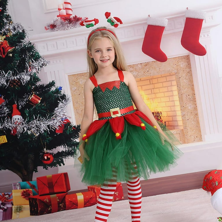 FAIWAD Kids Baby Girls Christmas Dress Sleeveless Strap Tulle