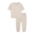 thumbnail image 1 of FAIWAD Kids Boy Girl Clothes Set Summer Unisex Short Sleeve Tops and Long Pants Baby Casual Loose Set, 1 of 8