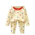 thumbnail image 1 of FAIWAD Kids Boys Girls Toddler Cotton Daily Pajamas Set Long Sleeve Print Tops and Pants Basic Comdy Soft Sleepwear Set, 1 of 2