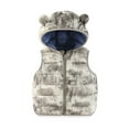 thumbnail image 1 of FAIWAD Kids Girl Boy Thermal Fuzzy Hooded Jacket Sleeveless Padded Warm Winter Zipper Up Waistcoat with pocket, 1 of 2