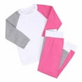 thumbnail image 1 of FAIWAD Kids Girls Boys 2 Piece Sweatsuit Kids Color Block Sweatshirt and Pants Fall Winter Casual Set, 1 of 7