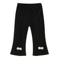 thumbnail image 1 of FAIWAD Kids Girls Cotton Flare Pants Elastic High Waist Ribbed Knitted Slit Bell Bottom Pants, 1 of 3