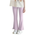 thumbnail image 1 of FAIWAD Kids Girls Flared Pants Solid Color Elastic Waistband Bell Bottom Pants Teens Yoga Dance Athletic Joggers, 1 of 6