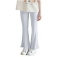 thumbnail image 1 of FAIWAD Kids Girls Flared Pants Solid Color Elastic Waistband Bell Bottom Pants Teens Yoga Dance Athletic Joggers, 1 of 6