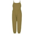 thumbnail image 1 of FAIWAD Kids Girls Summer Jumpsuits Spaghetti Strap Sleeveless Baggy Causal Rompers with Pockets, 1 of 5