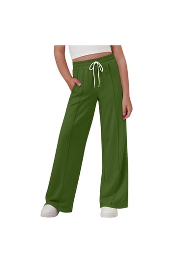 2 Paires De Pantalons Fille Taille 8 - Vert Et Rayé, Très Bon état