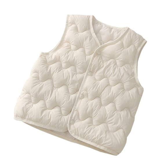 FAIWAD Kids Quilted Puffer Sleeveless Jacket Button Lightweight Padded Outwear for Boys Girls