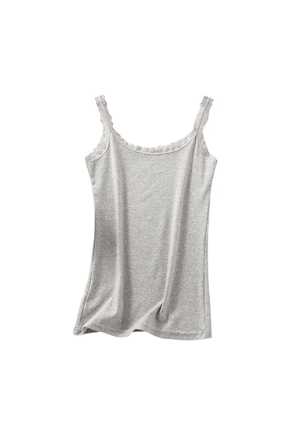 Lace Camisole for Women Sleeveless Slim Stretch Ribbed Cami Tank Tops Summer Lightweight Undershirt Vest