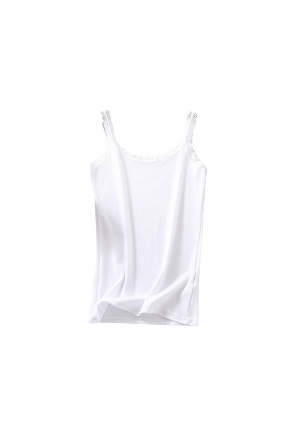 Lace Camisole for Women Sleeveless Slim Stretch Ribbed Cami Tank Tops Summer Lightweight Undershirt Vest