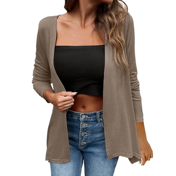 FAIWAD Lightweight Cardigans for Women Long Sleeve Open Front Casual Loose Outwear Work Business Wedding Cardigans