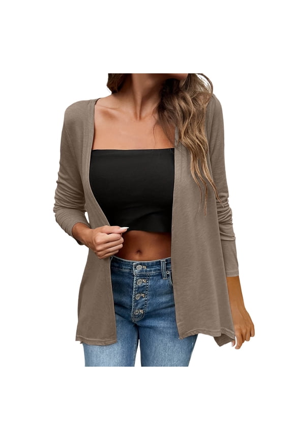 Lightweight Cardigans for Women Long Sleeve Open Front Casual Loose Outwear Work Business Wedding Cardigans
