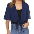 thumbnail image 1 of FAIWAD Lightweight Cardigans for Women Short Sleeve Chiffon Open Front Cardigan Summer Cropped Cardigan, 1 of 7