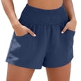 thumbnail image 1 of FAIWAD Linen Shorts for Women Summer Casual Smocked Elastic Waisted Wide Leg Shorts Boho Beach Short Pants, 1 of 9