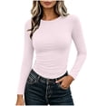 thumbnail image 1 of FAIWAD Long Sleeve Crop Tops for Women Stretchy Slim Fitted Going Out Tops Casual Basic Layering Shirts, 1 of 9