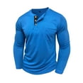 thumbnail image 1 of FAIWAD Long Sleeve Shirts for Men Casual Button Pullover Soft Stretch Basic Tops Golf Workout Clothes, 1 of 9