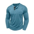 thumbnail image 1 of FAIWAD Long Sleeve Shirts for Men Casual Button Pullover Soft Stretch Basic Tops Golf Workout Clothes, 1 of 8