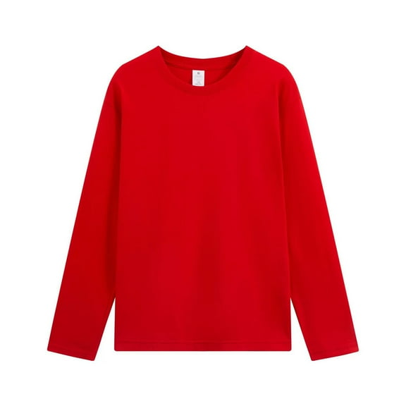 FAIWAD Long Sleeve Tops for Men Crewneck Soild Color Pullover Casual Basic Plus Size Shirts