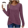 thumbnail image 1 of FAIWAD Long Sleeve Tops for Women Crew Neck Button Decor Knit Tunic Tops Casual Fall Winter Layering Blouse, 1 of 9