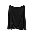 thumbnail image 1 of FAIWAD Long Sleeve Undershirt for Women Long Sleeve Round Neck Loose Base Layer Tops Lightweight Casual Pajama Tops, 1 of 6