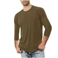 thumbnail image 1 of FAIWAD Men's 3/4 Sleeve T-Shirt Casual Crewneck Solid Color Tops Big and Tall Sport Workout Clothes, 1 of 5