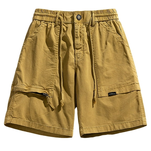 FAIWAD Men's Cargo Shorts Elastic Waist Drawstring Comfy Loose Shorts Golf Outdoor Hiking Summer Shorts