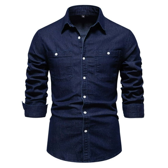 FAIWAD Men's Classic Slim Shirts Long Sleeve Button Down Business Casual Work Shirts with Pockets