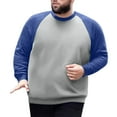 thumbnail image 1 of FAIWAD Men's Color Block Tops Long Sleeve Crew Neck Color Block Pullover Casual Sports Workout Clothes, 1 of 6