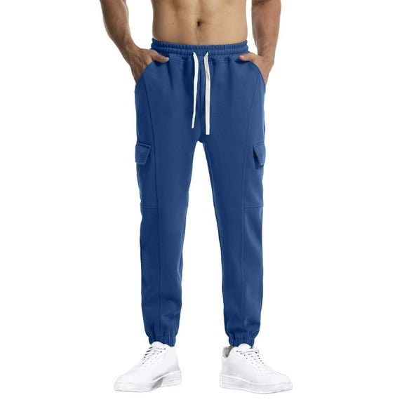 FAIWAD Men's Elastic Waist Sweatpants Drawstring Classic Straight Casual Sweatpants with Pockets