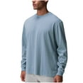 thumbnail image 1 of FAIWAD Men's Long Sleeve Cotton Tops Solid Color Round Neck Tees Classic Casual T-Shirt Lightweight Sweatshirt, 1 of 9