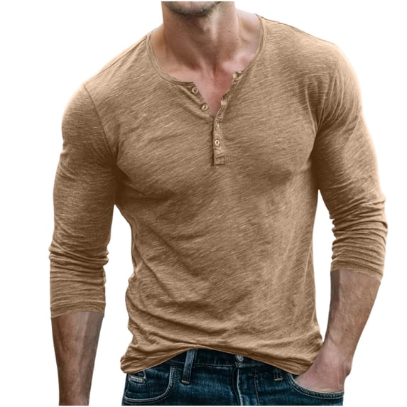 FAIWAD Men's Long Sleeve Shirts Casual Classic Button Up Pullover Lightweight Stretch Basic Tops