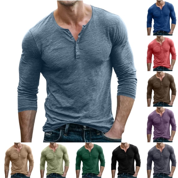 FAIWAD Men's Long Sleeve Shirts Casual Classic Button Up Pullover Lightweight Stretch Basic Tops