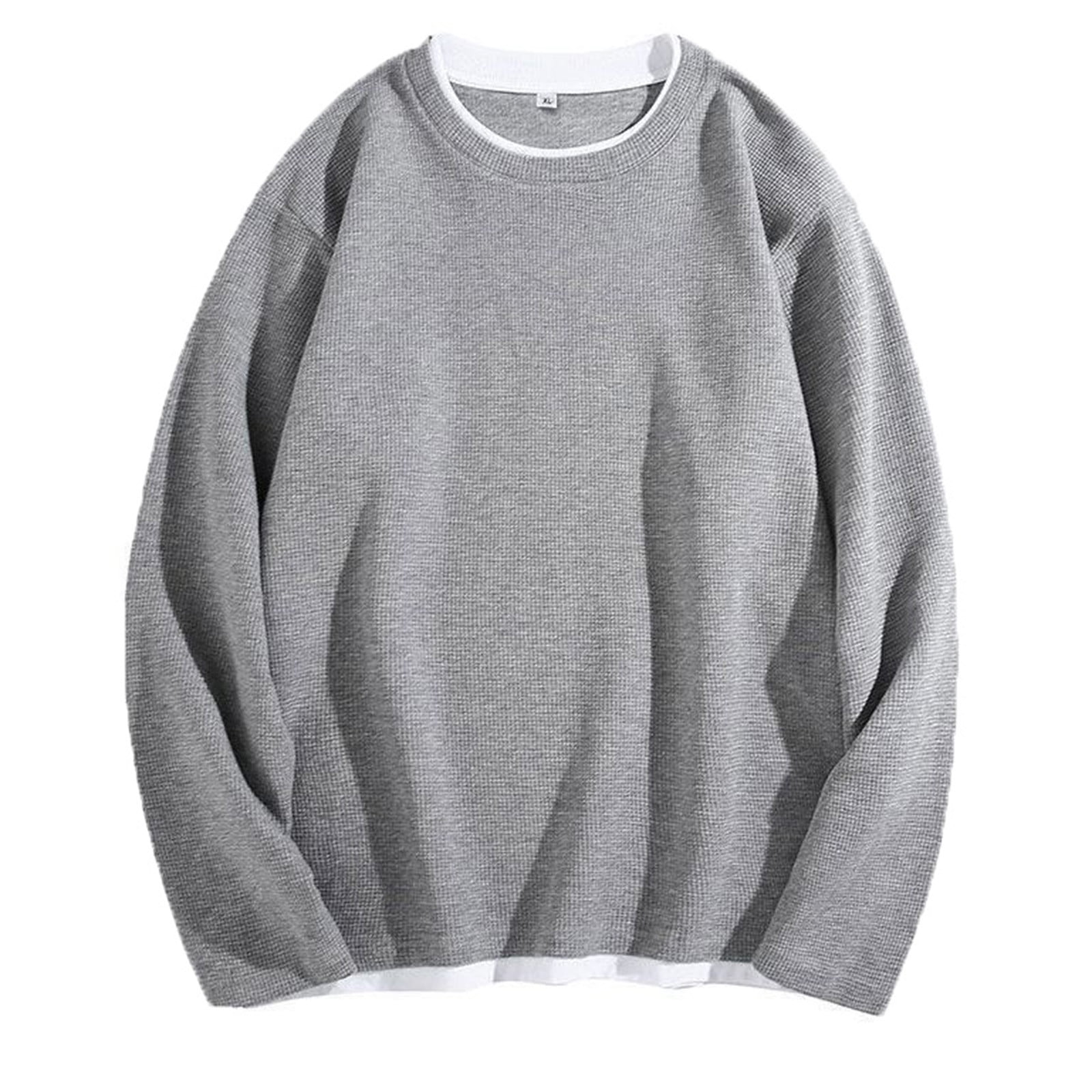 Oplxuo Distressed Sweatshirt for Men Vintage Crew Neck